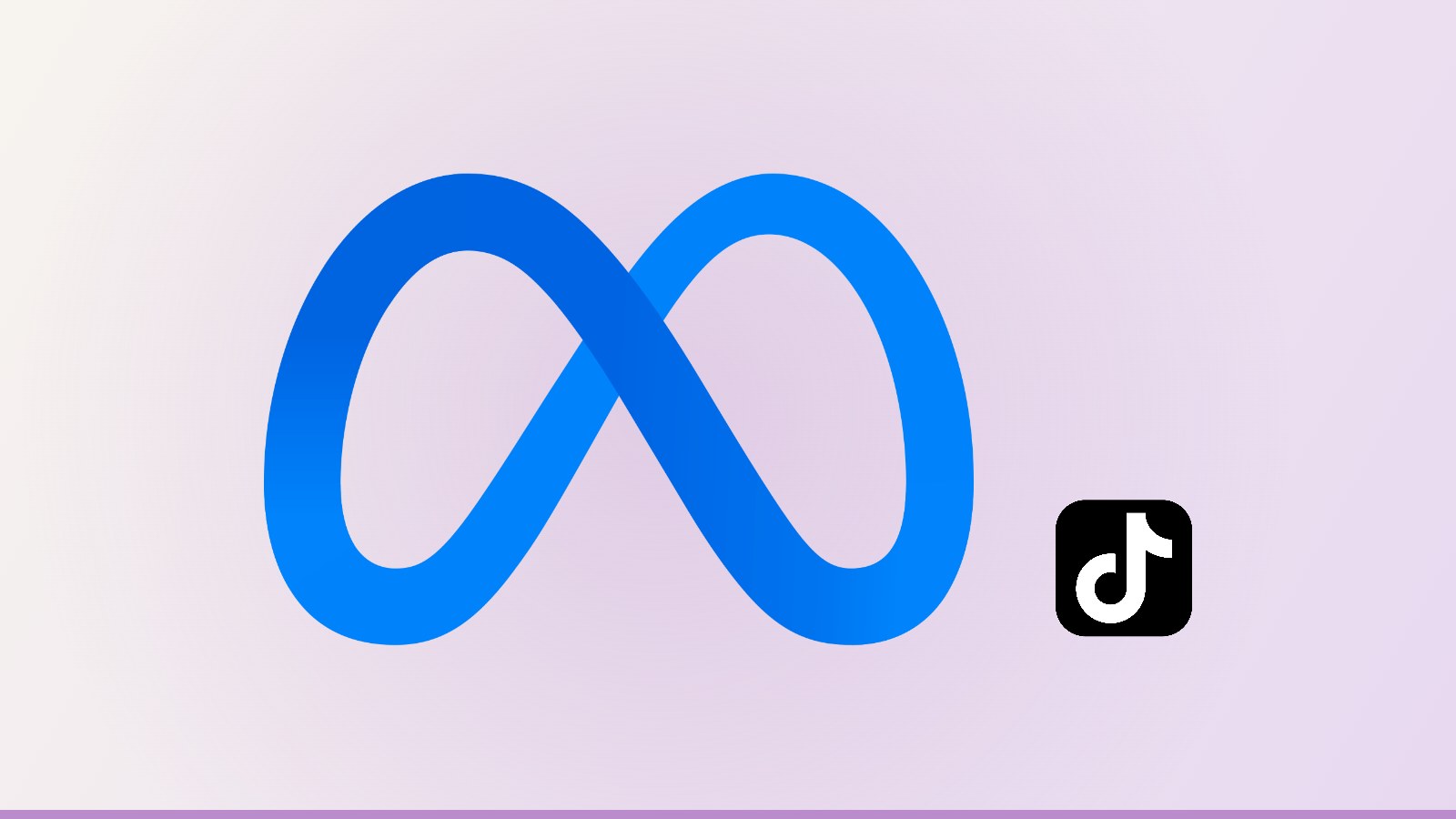 Logotipo de Meta en gran tamaño junto a un icono pequeño de TikTok, que representa que el 91% de los anunciantes solo invierte en Meta Ads