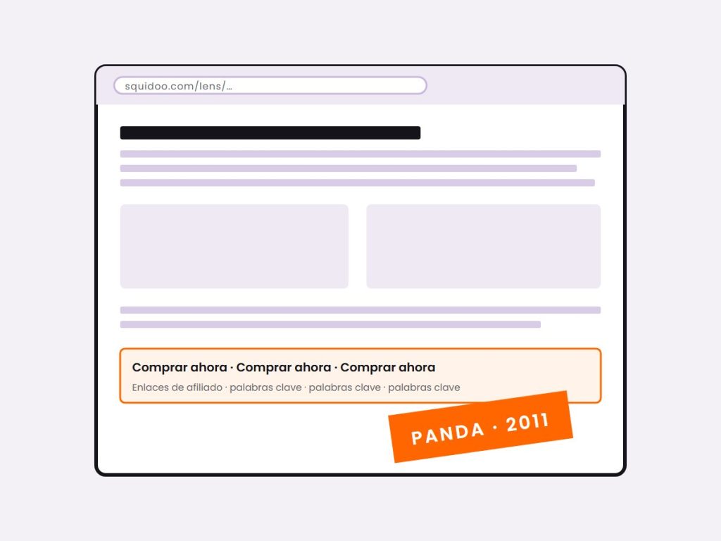 Una página de resultados